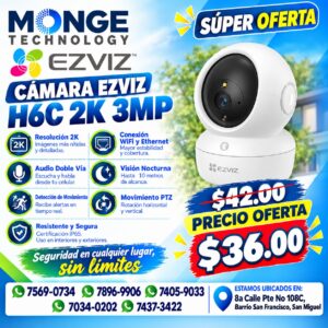 EZVIZ H6c G1 4K Indoor Wired Security 360° Camera, 2.4/5G Dual Band WiFi